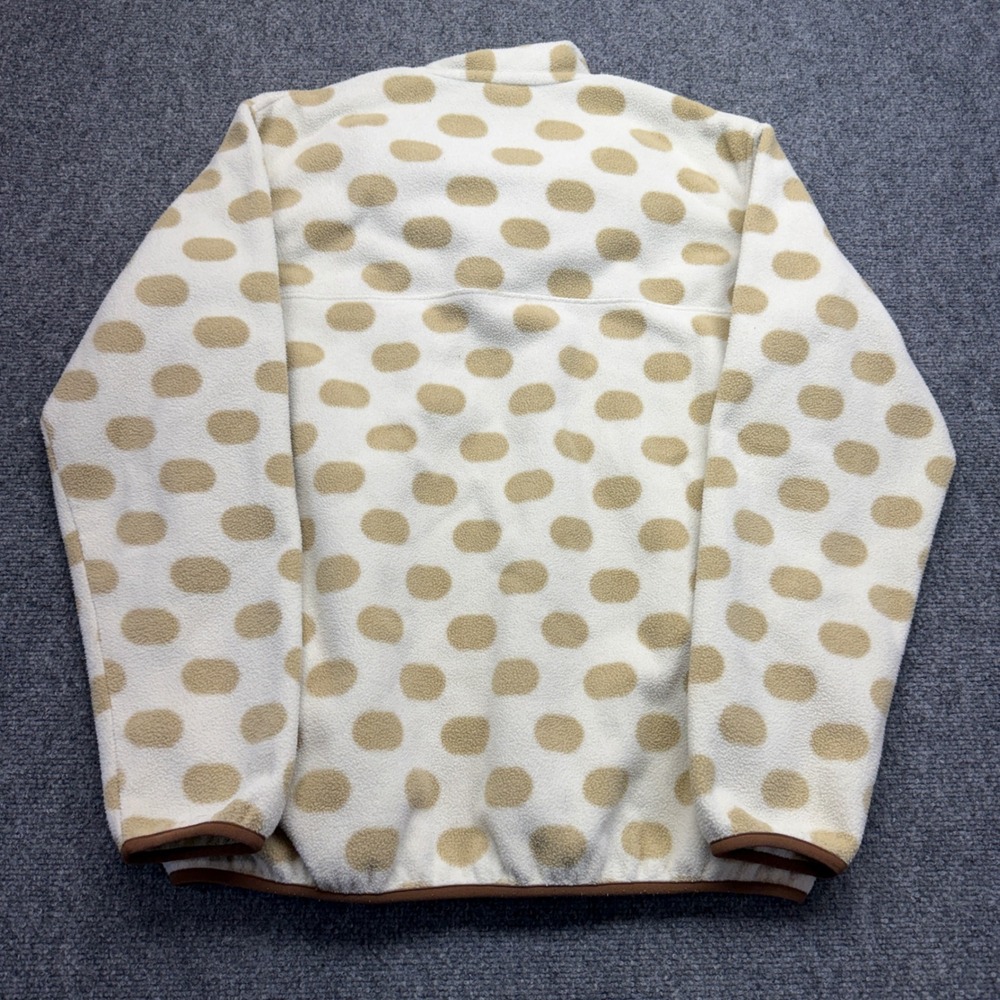 Patagonia Synchilla Snap-T Fleece Pullover Cream Tan Polka Dot Womens Large - Picture 5 of 6
